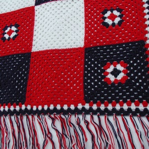 Crochet Afghan Patriotic Blanket Red White and Blue - Etsy