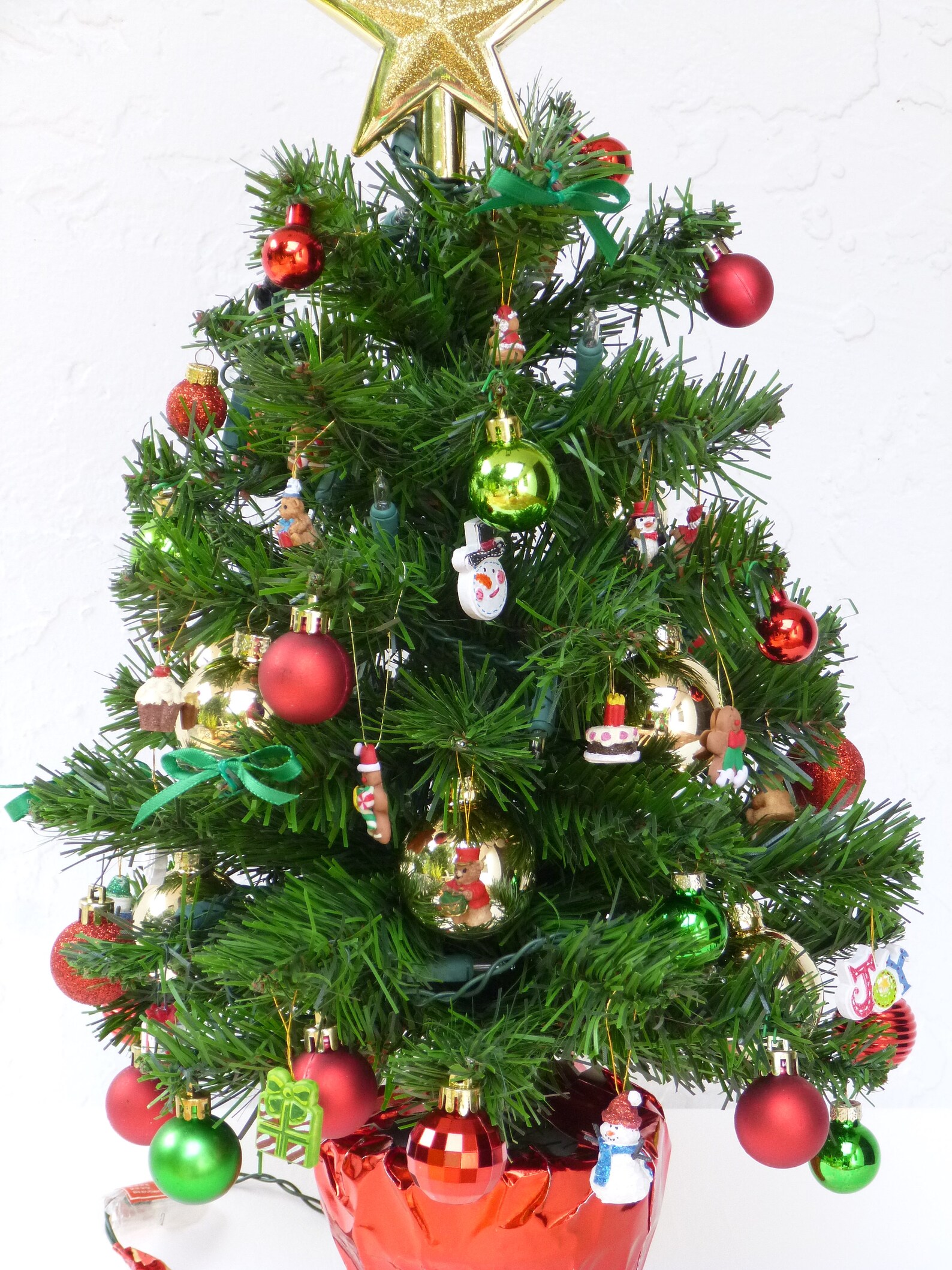 Miniature Christmas Tree Fully Decorated Tree 25 Clear Etsy