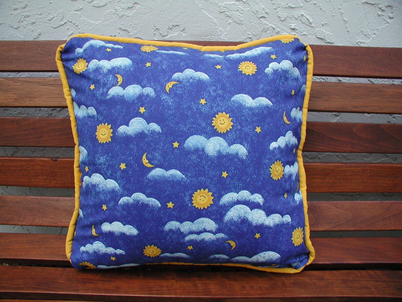 Throw Pillows, Blue and Yellow,sun Moon Pillow, Clouds and Stars