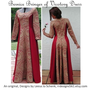 Renaissance Steampunk Gown, Claret Red Victorian Dress, Size 9/10