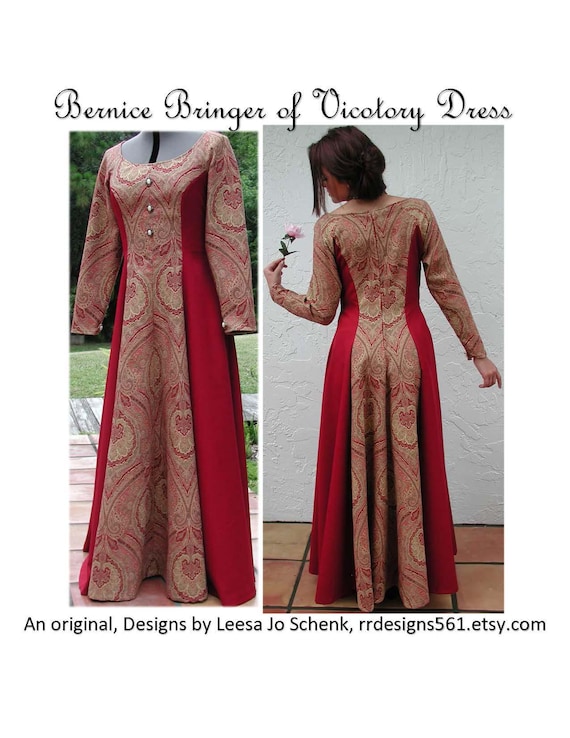 Renaissance Steampunk Gown, Claret Red Victorian Dress, Size 9/10