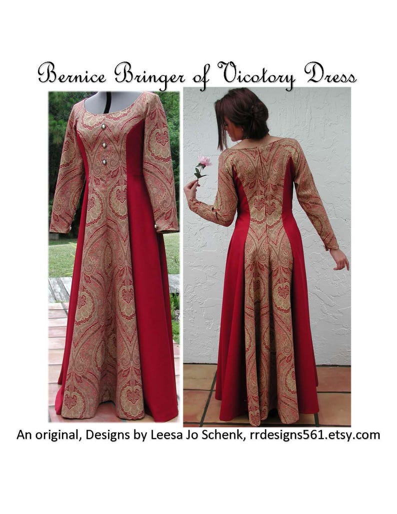 Renaissance Steampunk Gown, Claret Red Victorian Dress, Size 9/10 image 1