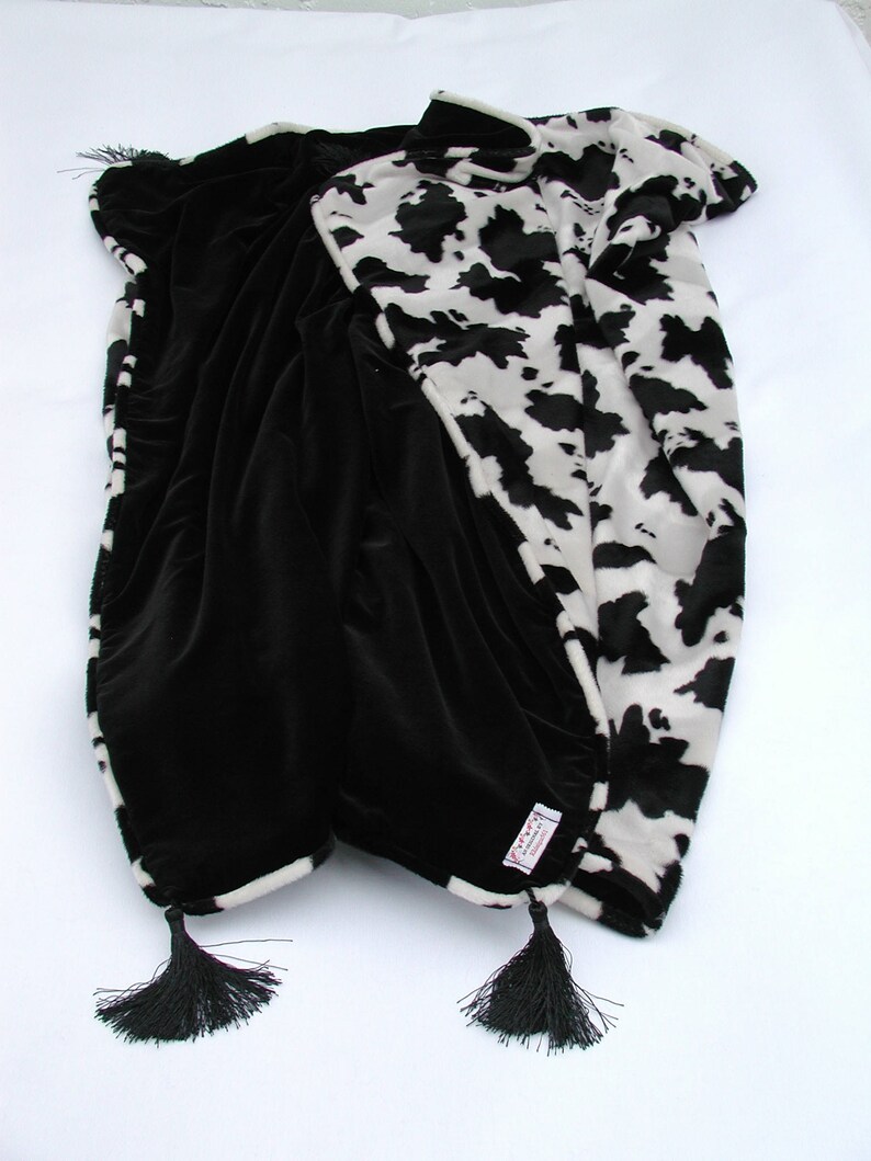 Sofa Throw Blanket Cow Print Blanket Black and White Black Etsy