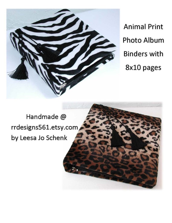 Zebra Album Binder Photo Albums Fabric Covered Album Animal Etsy