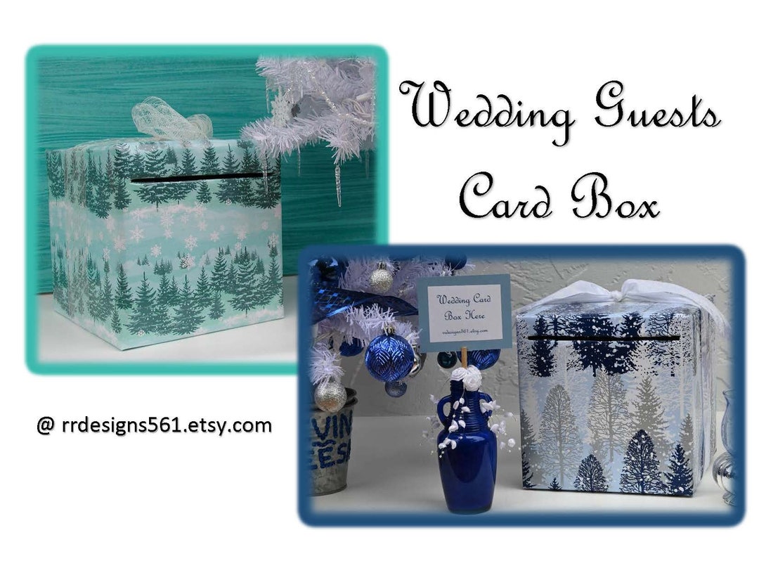 Wedding Card Box, Winter Wedding, Guest Cards Box, Gift Cards Box