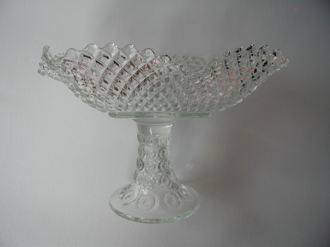 Sockel Centerpiece Schale Klares Glas rund Glas Centerpiece | Etsy