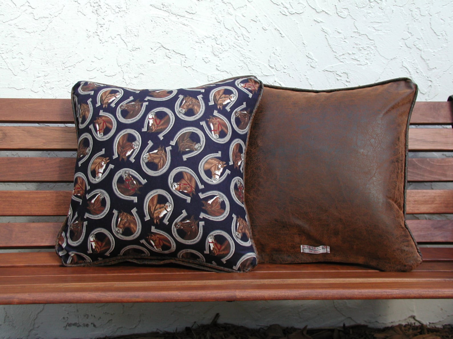 Navy Horseshoe Pillow Ranch Home Decor Horse Throw Pillow Etsy