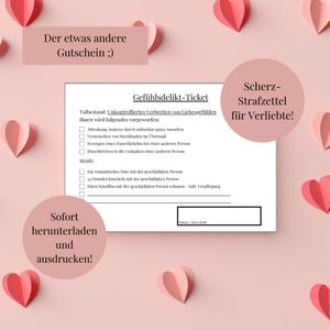 Valentijnsdagbon, leuk verkeerskaartje, Valentijnsdagcadeau, emotioneel misdaadkaartje, partnercadeau, datumcadeau, PDF, download