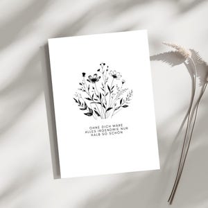 Grußkarte Valentinstag, Digitaler Download, Karte Ohne dich wäre alles irgendwie nur halb so schön, Druckvorlage, Karte zum Ausdrucken, PDF