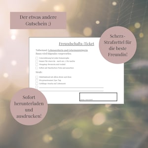 Voucher voor vriendinnen, beste vriend(in), parkeerkaart voor plezier, verjaardagscadeau, vriendschapsticket, PDF, downloaden, voucher