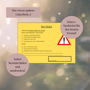 Voucher voor maatjes, beste vriend, leuk parkeerticket, verjaardagscadeau, bro-ticket, PDF, downloaden, voucher, voucher voor vriend