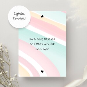 Carte de Saint Valentin, téléchargement numérique, je t'aime peut-être plus que ça, modèle d'impression, carte à imprimer, PDF, carte d'amour