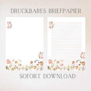 Stationery Flowers, Stationery Printable, Stationery, Printable Stationery, Letter, Journal Pages, Paper Template, PDF