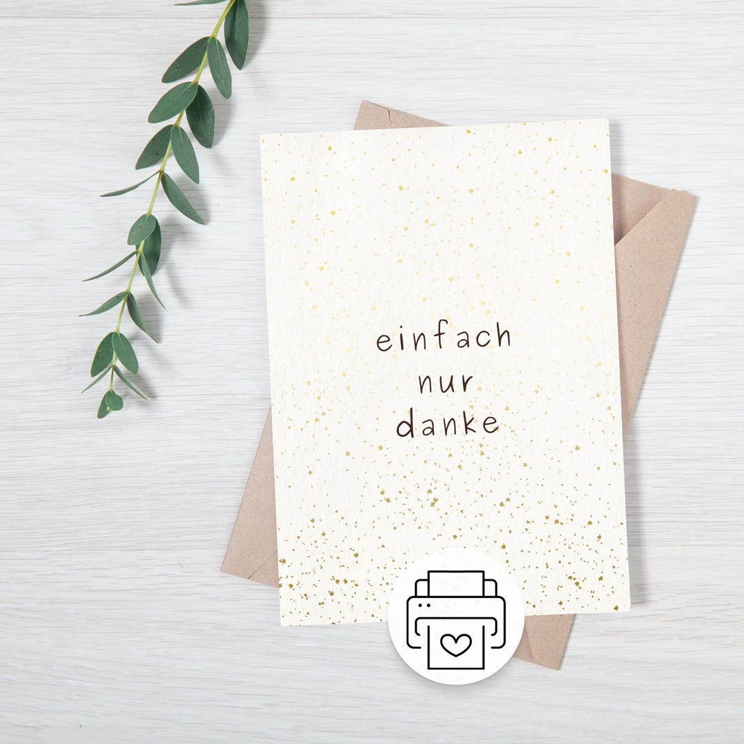 Karte Danke, Digitaler Download, Karte Einfach nur danke, Druckvorlage