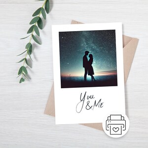Valentine&#39;s Day card, digital download, You&Me card, print template, card to print, PDF, love, heart, in love, love