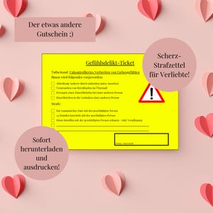 Valentijnsdagbon, leuk verkeerskaartje, Valentijnsdagcadeau, emotioneel misdaadkaartje, partnercadeau, datumcadeau, PDF, download, kleur