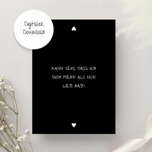 Carte de Saint Valentin, téléchargement numérique, je t'aime peut-être plus que ça, modèle d'impression, carte à imprimer, PDF, carte d'amour