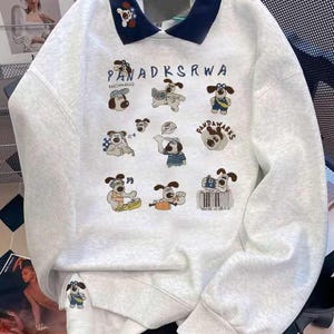Collard cartoon dog sweater