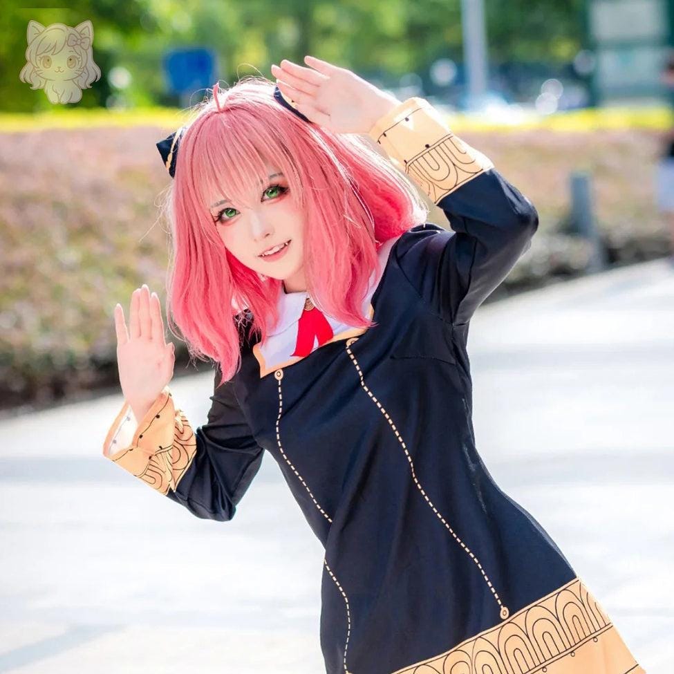 Parrucca Cosplay Anya Forger Rosa Short Bob | Accessorio Costume Donna | Per Halloween E Feste A Tema - Foto 8