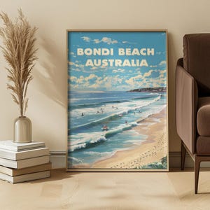 Bondi Beach Wall Art Print | Australia Coastal Surf Poster | Ocean Beach Decor | Summer Travel Photography | Sydney Surf Artwork