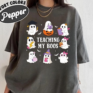 Halloween Teacher Shirt, Teaching My Boos Shirt, Cute Ghost Teacher Tee, Fall School Shirt, Spooky Season Shirt, Halloween Teacher Gift