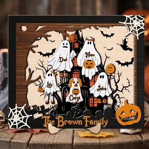 Personalized Halloween Ghost Family Wood Sign, Our Boo Crew, Halloween Family Sign, Cute Halloween Decor, Creepy Kooky Spooky Wall Decor