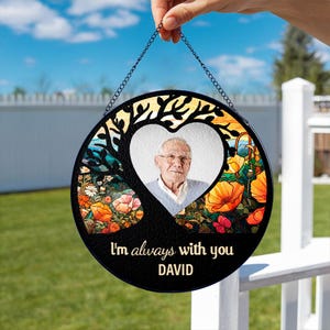 Personalized Photo Memories Stained Glass Window Hanging Suncatcher, Memories Gift For Family, Friend, Memories Suncatcher Family Decor