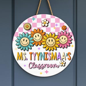 Personalized Teacher 3D Door Sign, Teacher Name Sign, Back To School Wood Sign, Teacher Composition Notebook Door Sign, Classroom Welcome