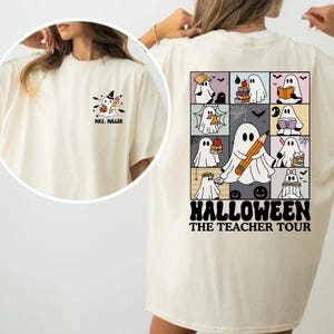 Personalized Cute Teacher Ghost Shirt, Halloween Teacher Shirt,Funny Teacher Shirt For Fall,Custom Name Teacher Shirt,Halloween Teacher Gift
