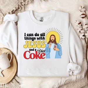 Diet Coke Embroidered Png, I Can Do All Things With Jesus and a Diet Coke Embroidery Png, Diet Coke Lover Gifts, Diet Coke Png
