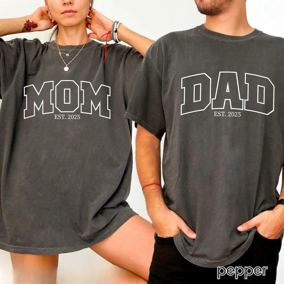 Custom Mom and Dad Shirts, Comfort Colors Dad and Mom Shirt, New Mom ...