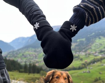 Snowflake Couples Gloves,  Perfect Gift for Christmas, Anniversary, Wedding or Valentines day presents! Free shipping in the USA