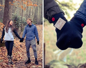 SMITTEN Mittens; A Romantic Valentine Couples Gift! Shareable Gloves for Couples! Gloves and Smitten Card Included with Shareable mitten!