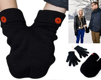 Smitten Mittens; the Perfect gift for Romantic and Funny Couples!  Gloves for Couples, One Size Fits All! Smitten Card Included.