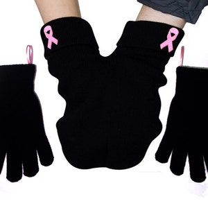 Fight Against Breast Cancer Smitten, przypomnienie o różowej wstążce, rękawiczki i karta Smitten w zestawie. Podziel się swoją rękawiczką! Darmowa wysyłka do USA