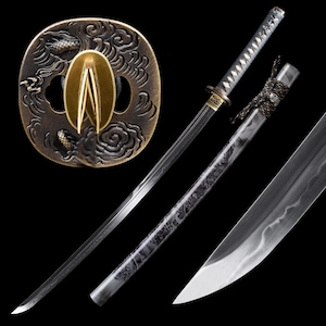 Handmade Japanese Samurai Sword Unokubi - Hand Forged Full Tang T10 Steel Clay Tempering Japanese Samurai Katana Sword Real - Gift For Him