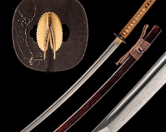Handmade Damascus Katana Real - Hand Forged Full Tang Damascus Steel Japanese Samurai Katana Sword, Gift For Him - Nagasone Kotetsu