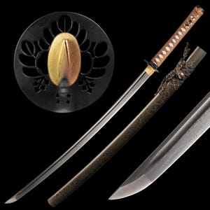 Hand Forged Katana Real - Handmade Damascus Steel Full Tang Japanese Samurai Katana Sword - Perfect for Martial Arts, Collection & Display