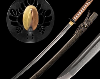 Hand Forged Katana Real - Handmade Damascus Steel Full Tang Japanese Samurai Katana Sword - Perfect for Martial Arts, Collection & Display