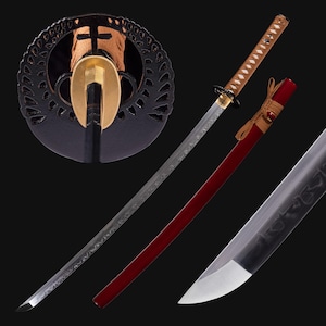 Handmade Christian Katana - Hand Forged Full Tang T10 Clay Tempering Carbon Steel Japanese Samurai Katana Sword Real - Unwaivering Grace