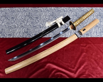 Handmade Masterpiece Wakizashi - Hand Forged Full Tang Kobuse Damascus Steel Clay Tempering Samurai Sword - Perfect for Collection & Display