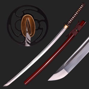 Handmade Samurai Katana Sword - Hand Forged Full Tang 65 High Manganese Steel Authentic Japanese Real Wakizashi Daishou Sword - Gift For Him