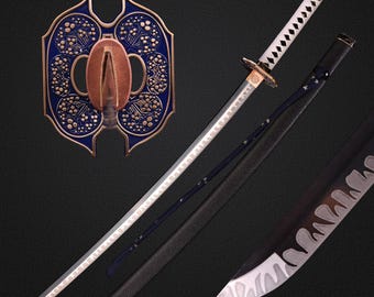 Espada samurái Odachi hecha a mano, forjada a mano, de espiga completa, acero al carbono con alto contenido de manganeso de 65mn: longitud del juego, Yamato de Vergil de Devil May Cry