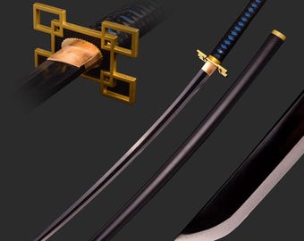 Spada giapponese anime fatta a mano, autentica, katana da samurai in acciaio al carbonio 1060 forgiata a mano, perfetta per cosplay e regalo per lui.