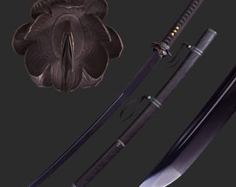 Handmade Sekiro Tachi Sword - Fushigiri Hand Forged Full Tang 1095 High Carbon Steel Japanese Samurai Katana Cosplay Sword Real Gift for him