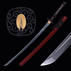 Handmade Samurai Katana Sword Real - Hand Forged Full Tang 1095 High Carbon Steel Clay Tempering Japanese Wakizashi Sword - Gift For Him