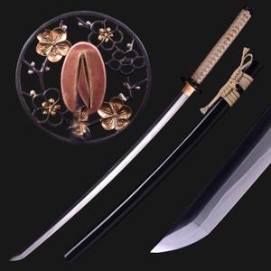 Handmade Japanese Masterpiece Katana - Hand Forged Full Tang Samurai Katana Sword Real, T10 Steel Clay Tempering 3-shade polish Gift For Him