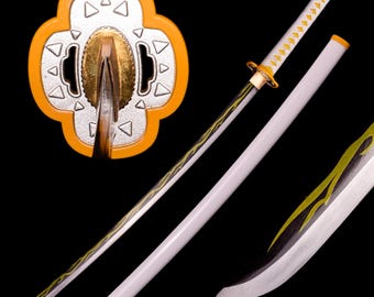 Ręcznie robiony miecz katana z anime - ręcznie kuty, pełnotrzpieniowy, ze stali wysokowęglowej 1060, japoński miecz samurajski katana, prawdziwy - idealny do cosplayu i na wystawę