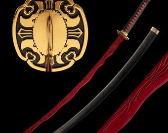 Handmade Rivers of Blood Replica Real - Elden Ring Sword, Hand Forged Full Tang High Manganese Steel Samurai Katana Sword, Cosplay Weapon