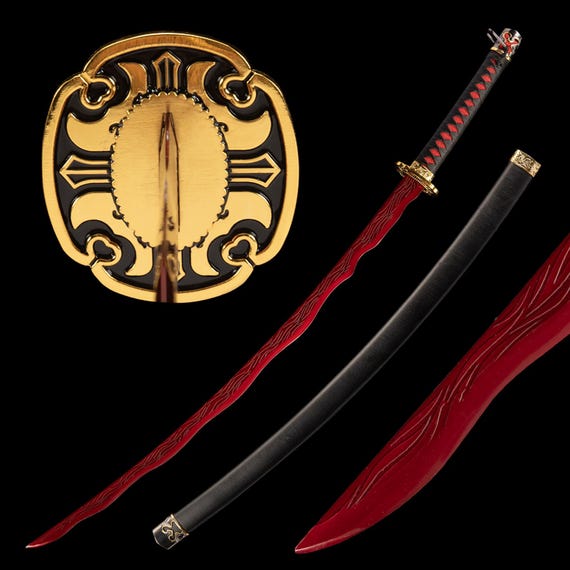 Handmade Rivers of Blood Replica Real - Elden Ring Sword, Hand Forged Full Tang High Manganese Steel Samurai Katana Sword, Cosplay Weapon